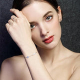 925 Silver Evil Eye Bracelet CZ Charm Infinity Bracelet Wedding Jewelry