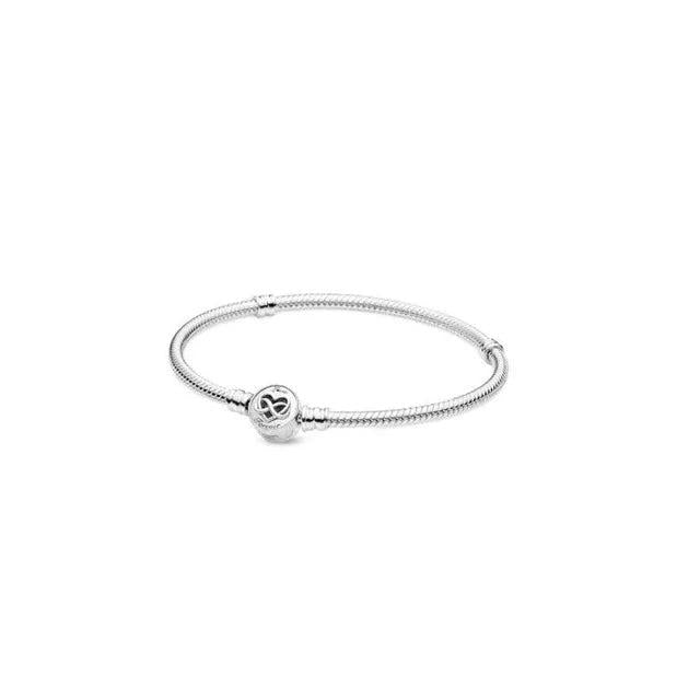 Sterling Silver Plated Snake Chain Bracelet for European Charms