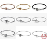 Sterling Silver Plated Snake Chain Bracelet for European Charms