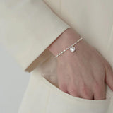 925 Silver Plated Glossy Love Bracelet for Women