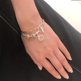 925 Silver Heart Closure Snake Chain Bracelet