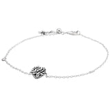 Sterling Silver Family Tree Heart Charm Bracelet