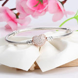 925 Sterling Silver Heart CZ Bracelet for Women