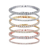 925 Silver Hip Hop Women's Tennis Bracelet CZ Stacked Style Party Jewelry