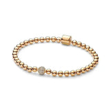 925 Sterling Silver Beaded Chain Bracelet Gift
