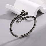 925 Silver Ruby Dragon Bracelet Vintage Adjustable Jewelry