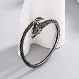 925 Silver Ruby Dragon Bracelet Vintage Adjustable Jewelry