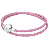 Leather Ball Barrel Love Knot Braided Bracelet Bangle 925 Silver Charm Jewelry