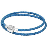 Leather Ball Barrel Love Knot Braided Bracelet Bangle 925 Silver Charm Jewelry