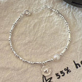 925 Silver Goldn Bamboo Bracelet Women Lucky Retro Jewelry