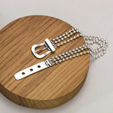 925 Silver Bracelet Beads Belt Geometric Punk Adjustable Gift