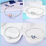 925 Silver Women Bracelet with Charms Pendant DIY Jewelry Make