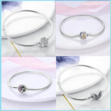 925 Silver Women Bracelet with Charms Pendant DIY Jewelry Make