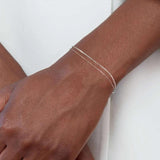 925 Sterling Silver Double Layer Chain Bracelet Thin Minimalist Jewelry