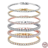 925 Silver Hip Hop Women's Tennis Bracelet CZ Wedding Jewelry Gift