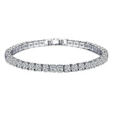 925 Silver Hip Hop Women's Tennis Bracelet CZ Wedding Jewelry Gift