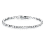 925 Silver Hip Hop Women's Tennis Bracelet CZ Wedding Jewelry Gift