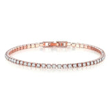 925 Silver Hip Hop Women's Tennis Bracelet CZ Wedding Jewelry Gift