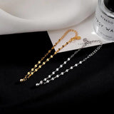 925 Silver 14K Geometric Bead Chain Bracelet Women Fine Jewelry