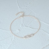 S925 Silver Cross-Over Double Buckle Zirconia Bracelet