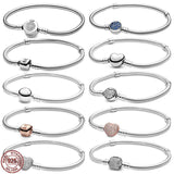 925 Sterling Silver Heart Crown Bracelet DIY Charm