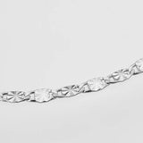 925 Silver Wave Locker Chain Bracelet Wedding Bangle