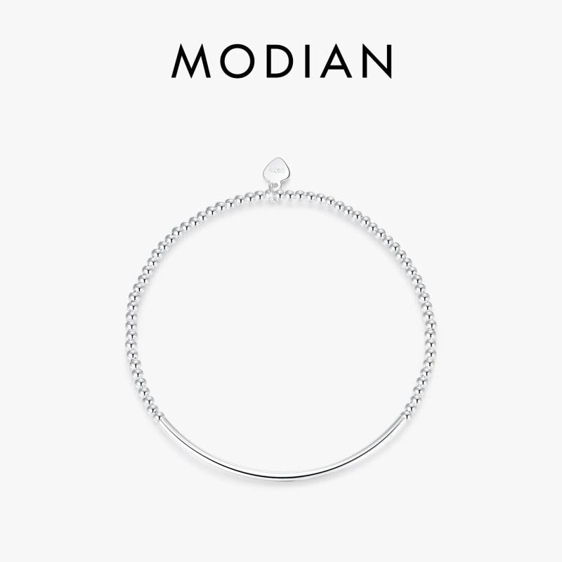 925 Silver Beads Bracelets Charm Hearts Stackable Fine Jewelry For Women