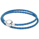 Leather Ball Love Knot Bracelet with Seashell Clasp