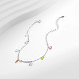 Colorful Zircon Bracelet 925 Silver Link Chain Women's Jewelry