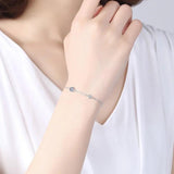 925 Silver Hamsa Evil Eye Cross Bracelet Small Stone Fine Jewelry