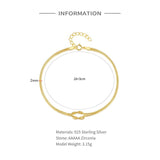 S925 Sterling Silver Couple Bracelet Double-Layered Chain Cross Snake Bone Chain