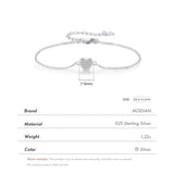 925 Silver Hearts Chain Bracelet Platinum Plated Women Jewelry