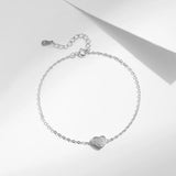 925 Silver Hearts Chain Bracelet Platinum Plated Women Jewelry