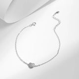925 Silver Hearts Chain Bracelet Platinum Plated Women Jewelry