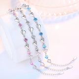 925 Silver Indian Jewelry Crystal Heart Bracelet