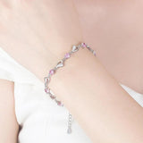 925 Silver Indian Jewelry Crystal Heart Bracelet