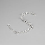 925 Sterling Silver Hiphop Thick Bracelet Vintage Hasp Birthday Gift