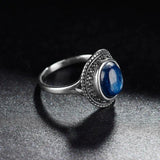 Silver Kyanite Gemstone Rings for Women Wedding Bands Vintage Fine Jewelry