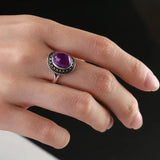 Silver Kyanite Gemstone Rings for Women Wedding Bands Vintage Fine Jewelry