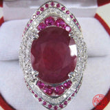 925 Silver Ruby Ring Zircon Finger Rings Jewelry