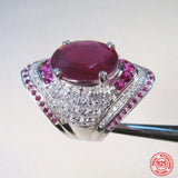 925 Silver Ruby Ring Zircon Finger Rings Jewelry