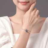 925 Silver Bracelet Zircon Pav Heart Clasp Snake Chain Women Charm Bracelet