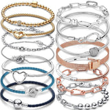 925 Sterling Silver Charm Bracelet for Women - Friendship Jewelry