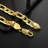 925 Silver/18K 8MM Sideways Bracelet Women Men Party Wedding Jewelry