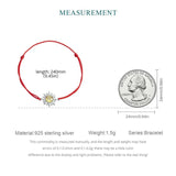 925 Silver Moon Sun Couple Bracelet CZ Crystal Braided Mother's Gift