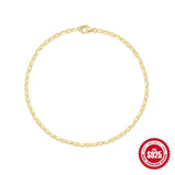 Genuine 925 Sterling Silver 18k Bracelet Chains Women's Jewelry