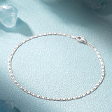Genuine 925 Sterling Silver 18k Bracelet Chains Women's Jewelry