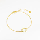925 Sterling Silver Circle Pendant Bracelet for Women
