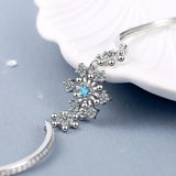 925 Silver CZ Snowflake Bracelet Adjust Chain Christmas Charm Hand Jewelry