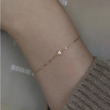 925 Silver Zircon Chain Bracelet Minimalist Jewelry